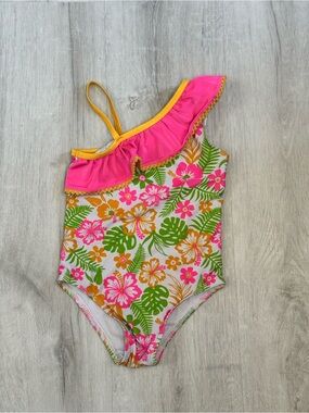 Kids - 3 for $10 - Kidgets One-Shoulder Floral Ruffle Swimsuit